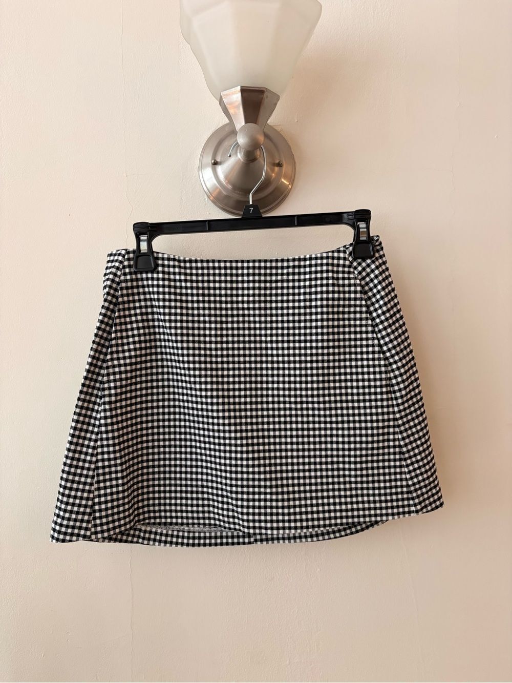 Urban Outfitters Black White Gingham Mini Skirt Preppy Y2K Plaid Checkered